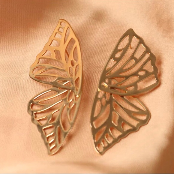 Zara Gold Butterfly Earrings - Picture 2 of 7